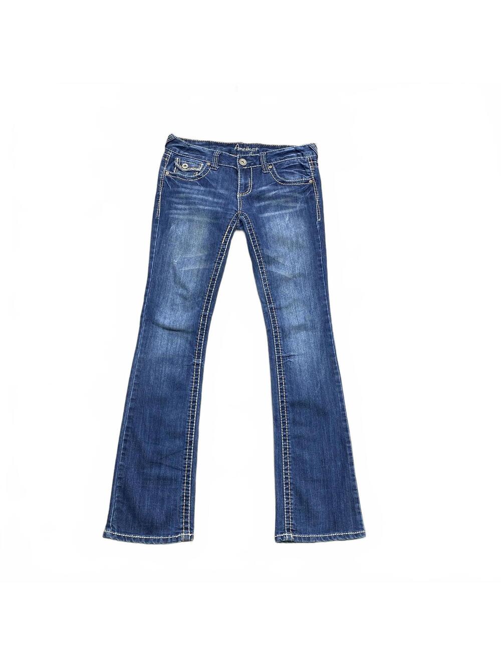 Vintage Amethyst Jeans Low Rise Bootcut Flare Women's Size ~31–31 Y2K 2000s Blue